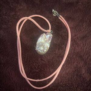 Elegant Pink Comet Pearl Pendant Necklace-Handmade